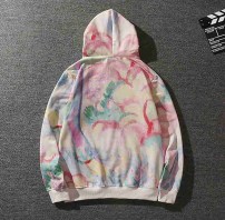 Яркая разноцветная кофта худи с капюшоном фото